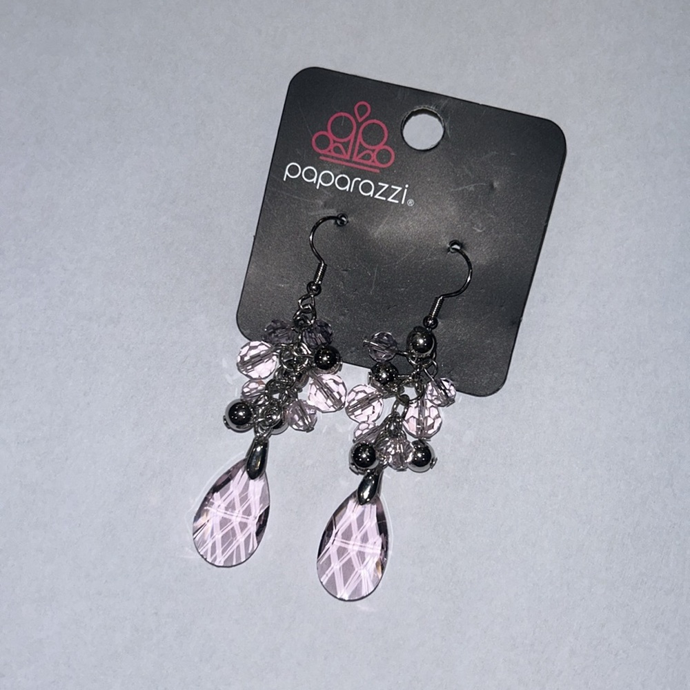 Pale pink/lavender gem earrings